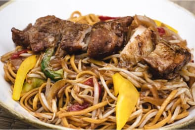 Home Char siu Chicken with Stir fried noodles Chefiesta Catering Company London